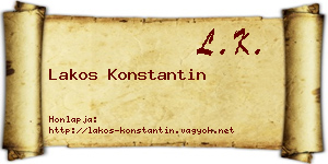 Lakos Konstantin névjegykártya